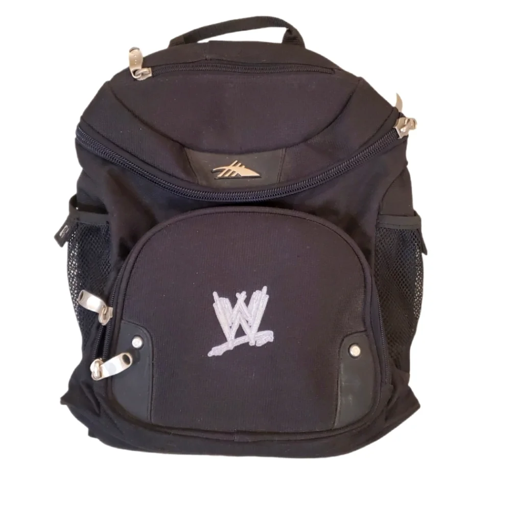 WWF Vintage High Sierra Black Mid Size School Travel‎ Hiking Backpack - WWE